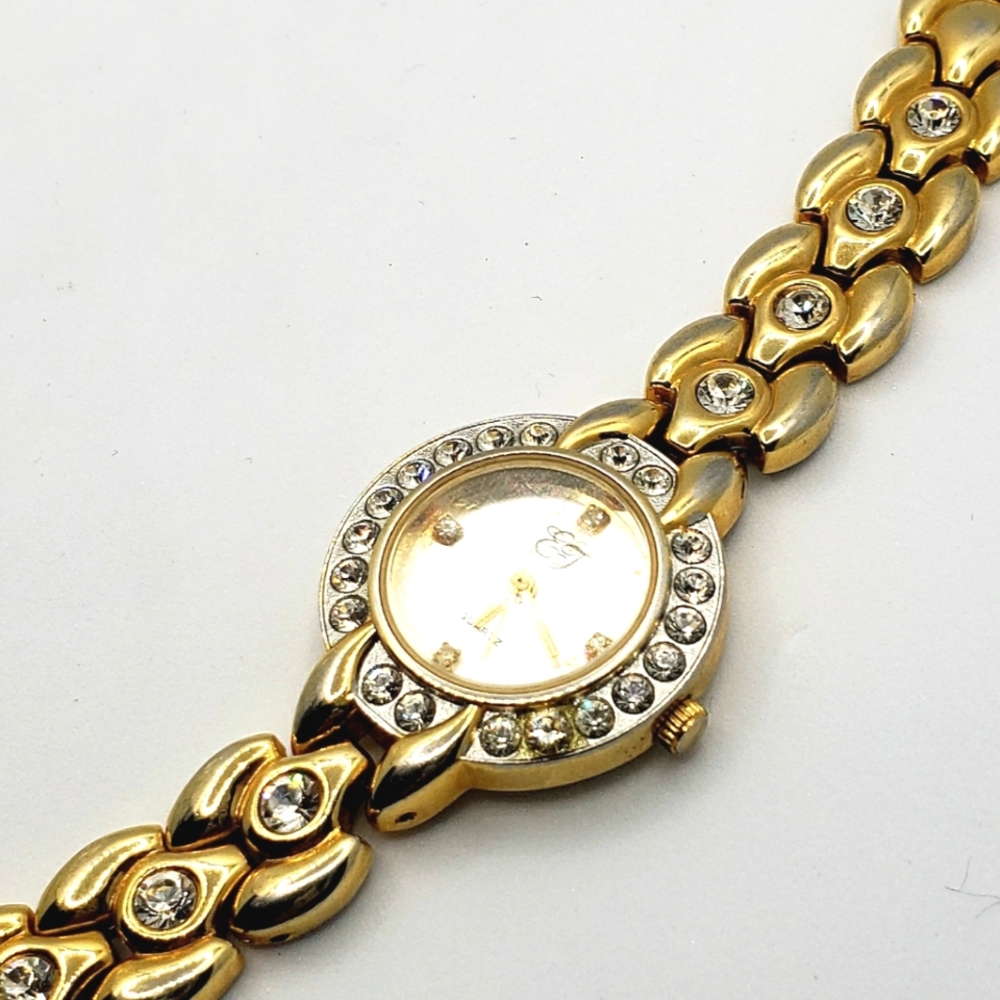 Bracelet Wrist Watch Gold Crystal Quality Rhinestones